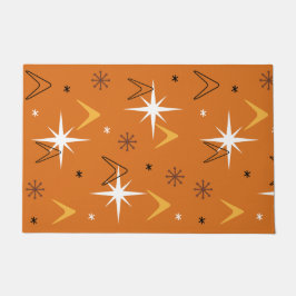 Vintagen Boomerangs Stars Orange der 50er Jahre Fußmatte