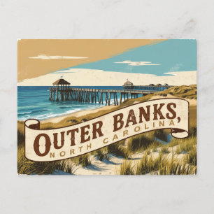Vintagen der Außenbanken, North Carolina Postkarte