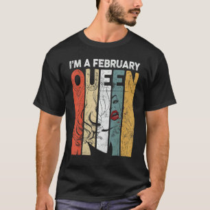 Vintagen Geburtstag bin ich ein Februar-Mädchen de T-Shirt