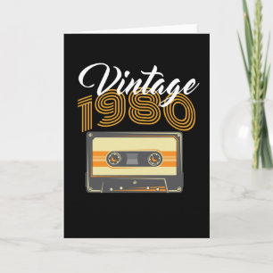 Vintagen Geburtstag der 1980-Musikkassette Karte