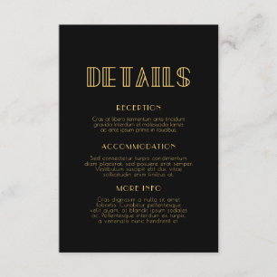 Vintagen Hochzeitsgast-Informationen aus den 20er Begleitkarte