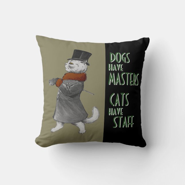 Vintagen Hunde haben Mastkatzen haben Personalange Kissen (Vorderseite)
