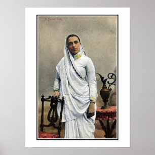 Vintagen Indien der 1900er Jahre, Parsierin Poster