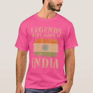 Vintagen indische Flaggenlegenden waren in Indien T-Shirt