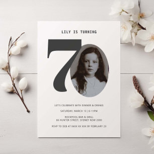 Vintagen Karierten 70. Geburtstag Foto Einladung