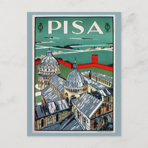 Vintagen Pisa-Italienreise der 20er Jahre Postkarte
