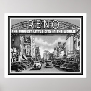 Vintagen Reno Nevada der 40er Jahre Poster