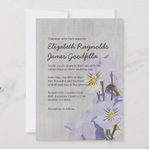 Vintagen Stiefmütterchen Einladung zur Hochzeit