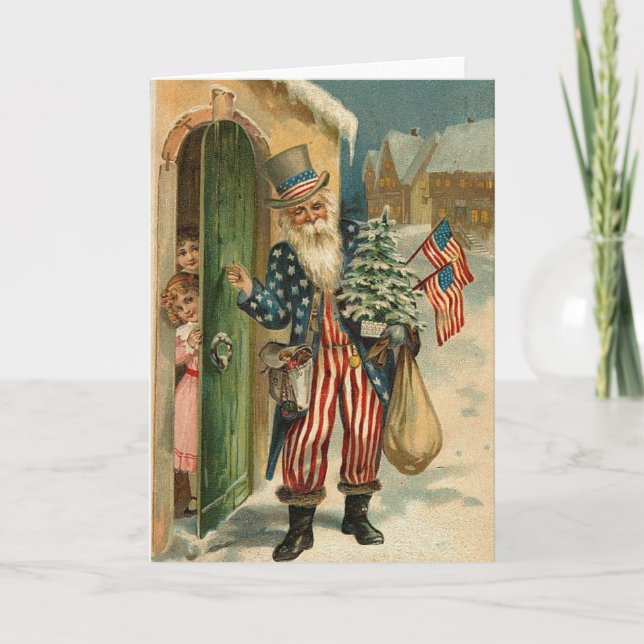 Vintagen USA Feiertagskarte (Vorderseite)