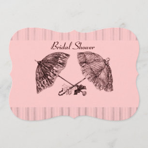 Vintagen viktorianische Sonnenschirme auf rosa Str Einladung