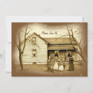 Vintagen Zuhause und Familie der 30er Jahre:Einlad Einladung