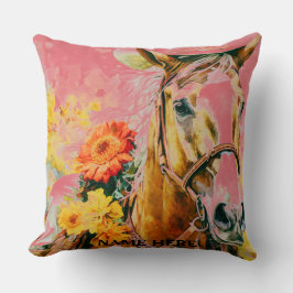 Vintagepferd mit Cowboyhut Kissen