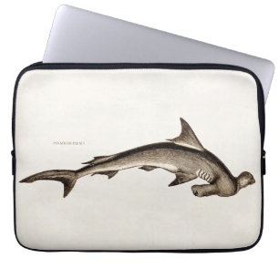 Vintager 1800s Hammerhai-Haifisch-alter Laptopschutzhülle