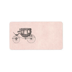 Vintager 1800s Wagen Pferd-Gezeichnete antike Adressaufkleber