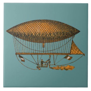 Vintager 1883 reisender Zeppelin Fliese