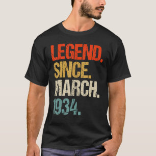 Vintager 1934 89. Geburtstagsretro 89 Jahre alt 1 T-Shirt