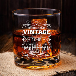 Vintager 1945 80. Geburtstag vollendet Whiskyglas