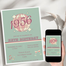 Vintager 1956 70. Geburtstag aquamarin blauer Rest