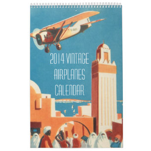 Vintager 2014 Flugzeug-Kalender Kalender