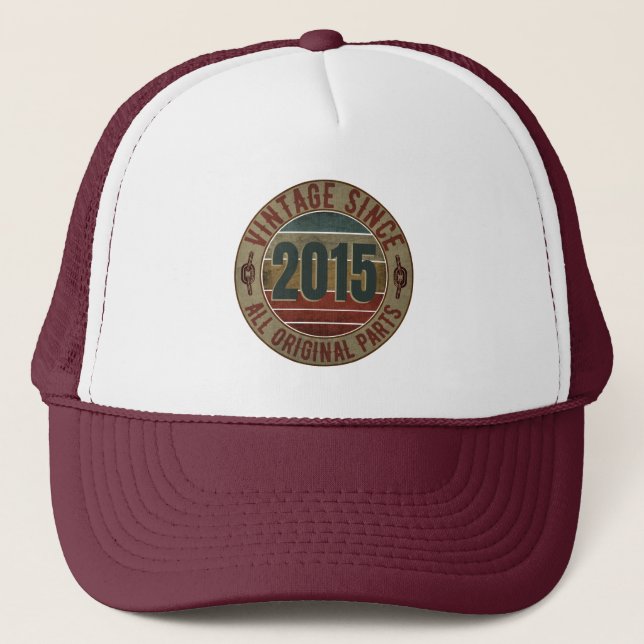 VINTAGER 2015 GEBURTSTAGHAT TRUCKERKAPPE (Vorderseite)
