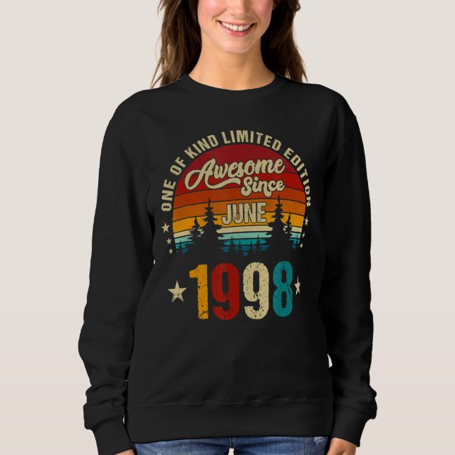 Vintager 24. Geburtstag Phantastisch seit Juni 199 Sweatshirt (Vorderseite)