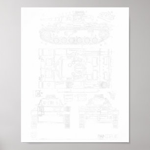 Vintager 2. Weltkrieg deutscher Tank Panzer 3 WW2 Poster