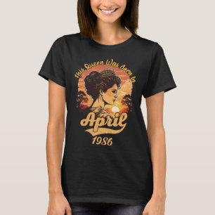 Vintager 37. Geburtstag Diese Königin wurde im Apr T-Shirt