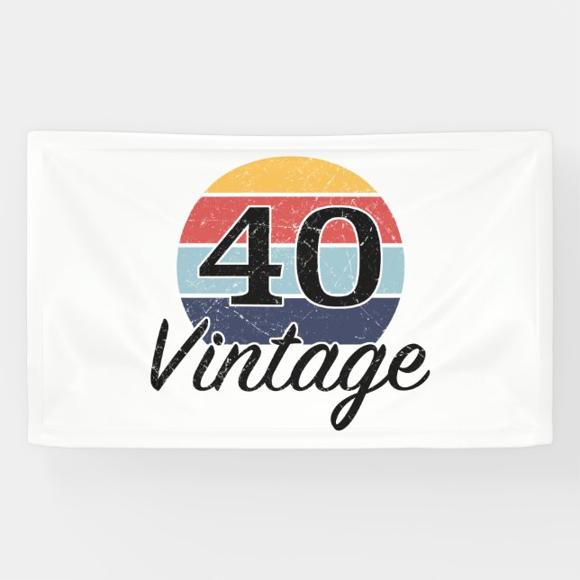 Vintager 40. Geburtstag Sonnenuntergang Banner (Horizontal)