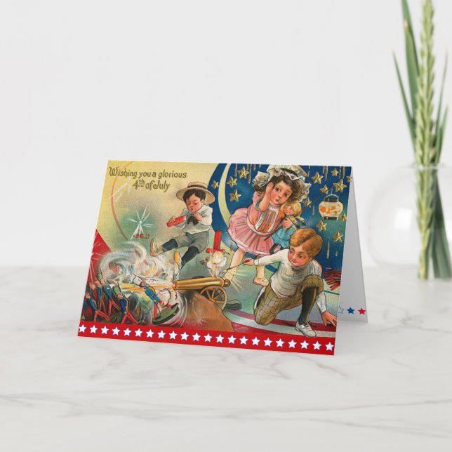 Vintager 4. Juli Card Karte (Vorderseite)