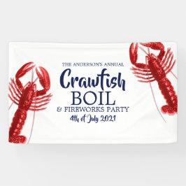 Vintager 4. Juli Crawfish Boil Sommer Party Banner
