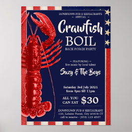 Vintager 4. Juli Crawfish Party Restaurant Poster