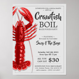 Vintager 4. Juli Crawfish Party Restaurant Poster