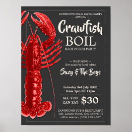 Vintager 4. Juli Crawfish Party Restaurant Poster