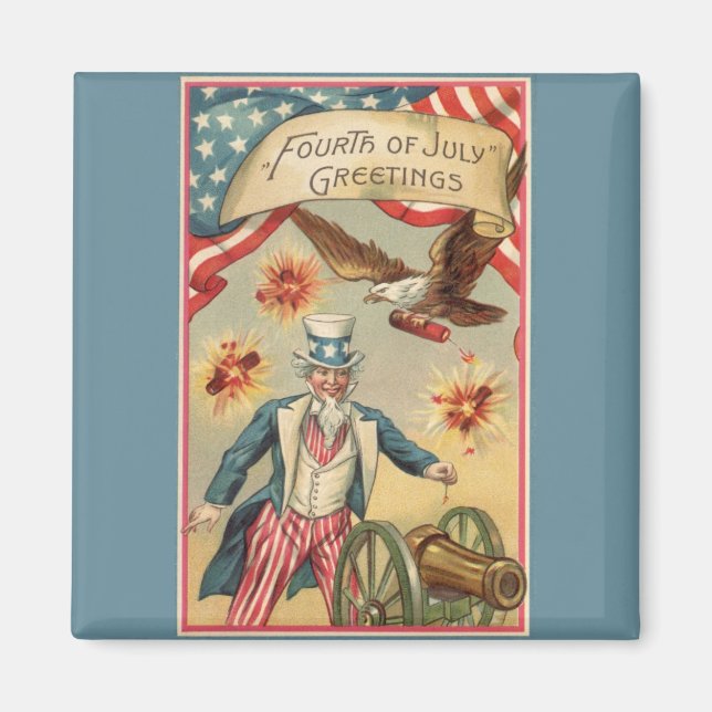 Vintager 4. Juli Feuerwerk mit Uncle Sam Magnet (Vorne)