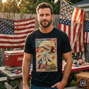 Vintager 4. Juli Feuerwerk mit Uncle Sam T-Shirt