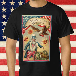Vintager 4. Juli Feuerwerk mit Uncle Sam T-Shirt