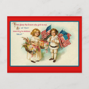 Vintager 4. Juli Grußkarten Postkarte