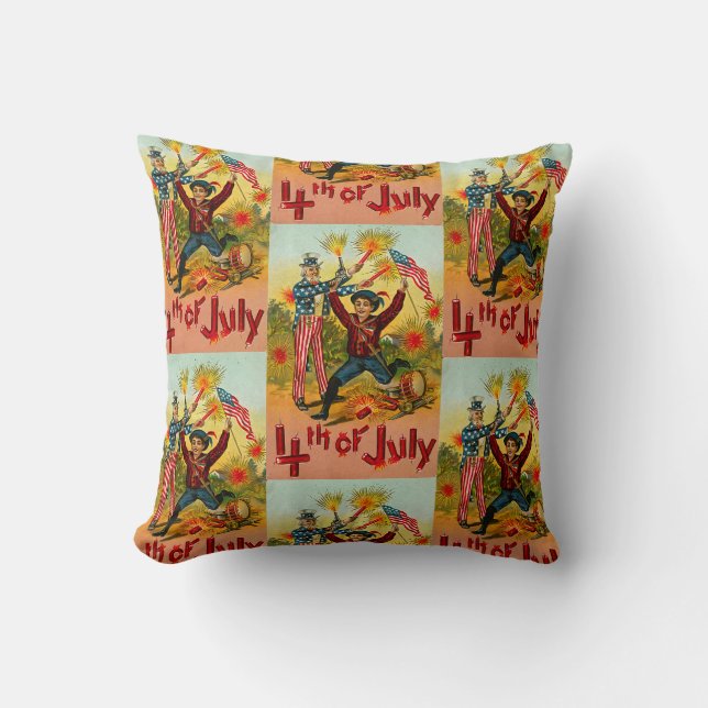 Vintager 4. Juli Kissen (Vorderseite)