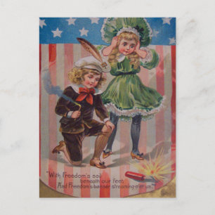 Vintager 4. Juli Postkarte