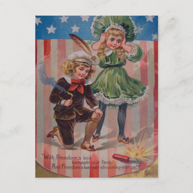 Vintager 4. Juli Postkarte (Vorderseite)