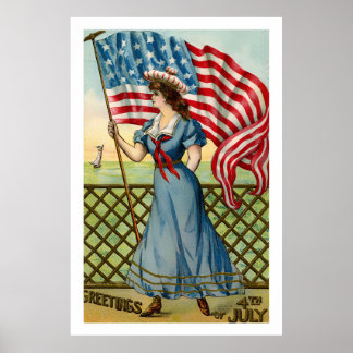 Vintager 4. Juli Retroposter Poster