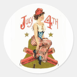 Vintager 4. Juli Runder Aufkleber