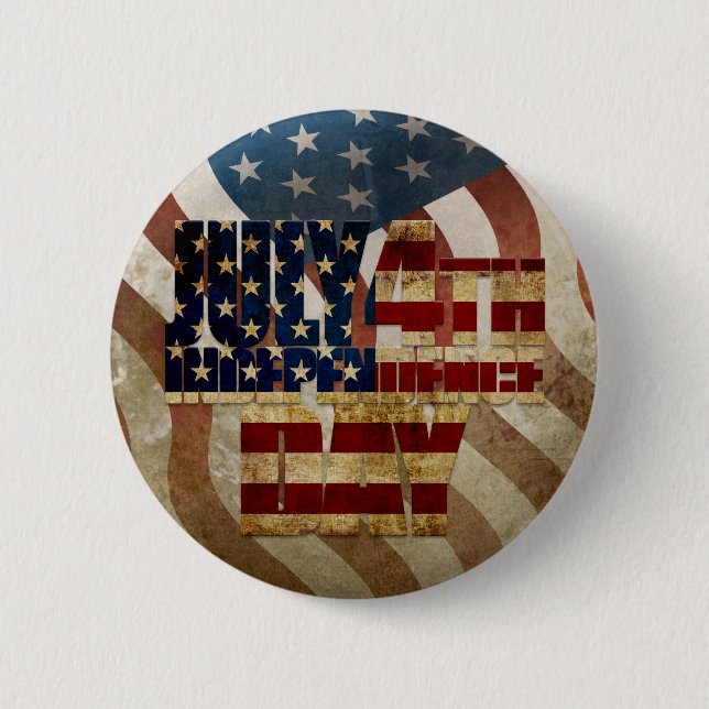 Vintager 4. Juli Unabhängigkeitstag Button (Vorderseite)