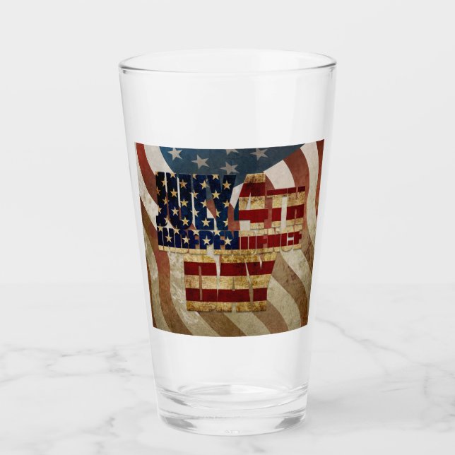 Vintager 4. Juli Unabhängigkeitstag Glas (Vorderseite)