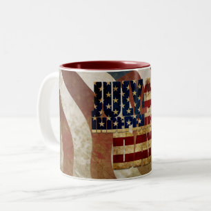 Vintager 4. Juli Unabhängigkeitstag Zweifarbige Tasse