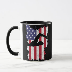 Vintager 4. Juli USA Flag Schwimmbad Schwimmer Tasse