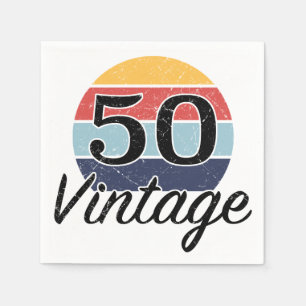 Vintager 50. Geburtstag Sonnenuntergang Serviette