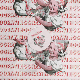 Vintager 50er Hooray Children Geburtstag Runder Aufkleber