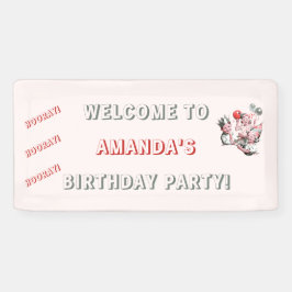 Vintager 50er Kindergeburtstag Begrüßung Banner