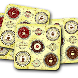 Vintager 50er | Retro Coffee Cork Untersetzer Set